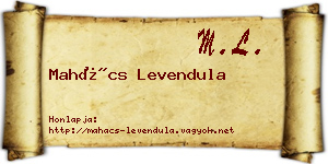 Mahács Levendula névjegykártya